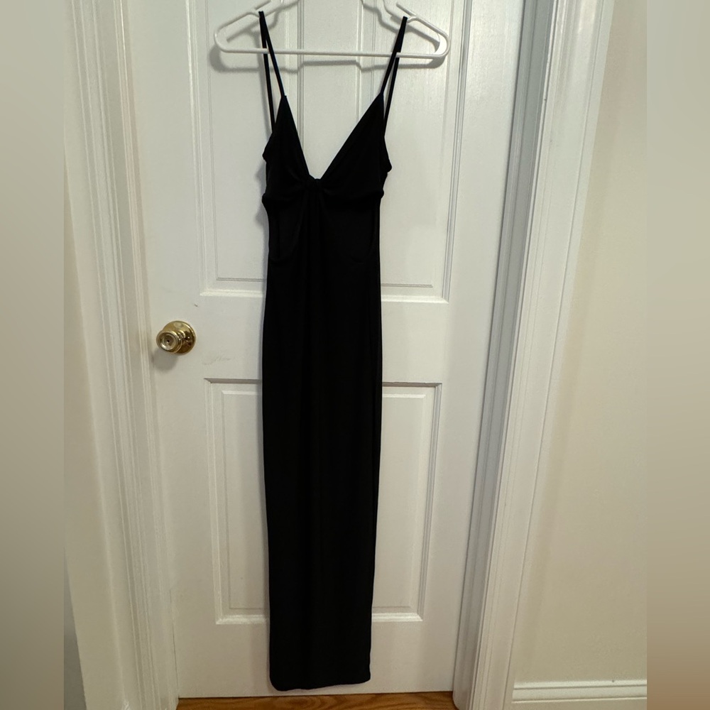 Black Slinky Strappy Cut Out